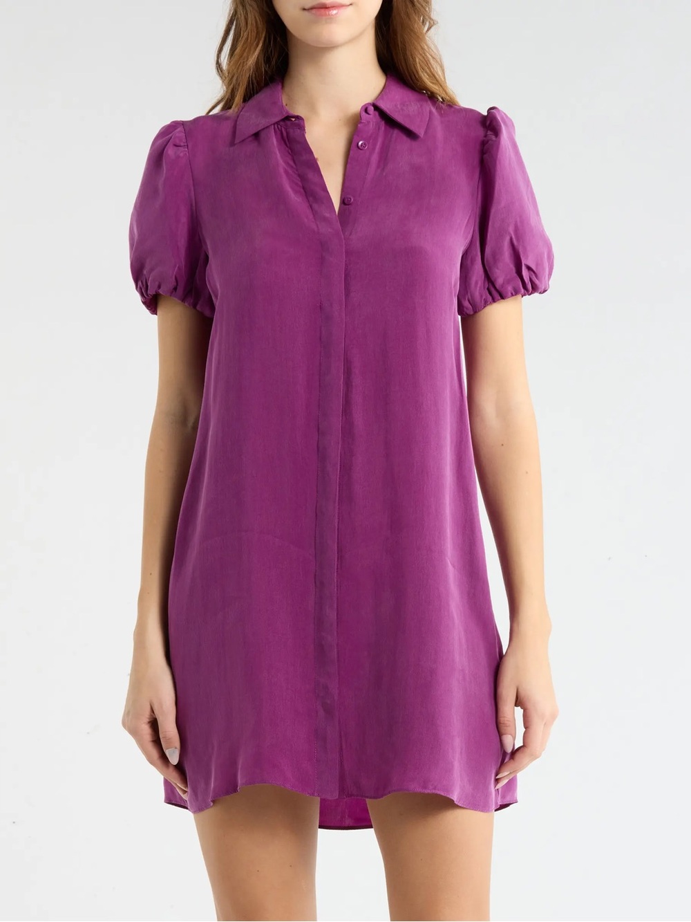 Alice + Olivia Jem Puff Sleeve Shirtdress